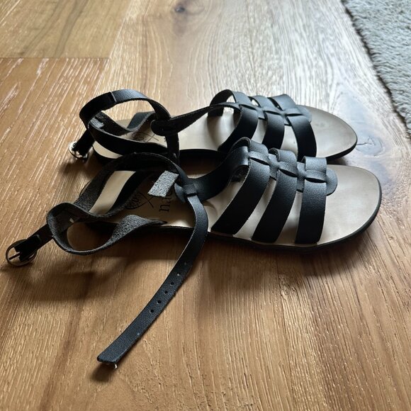 NAE Vegan Gladiator Sandals, Black, Size 39 EU - Picture 3 of 5